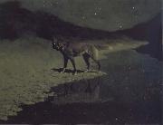 Frederic Remington Moonlight,Wolf oil painting artist